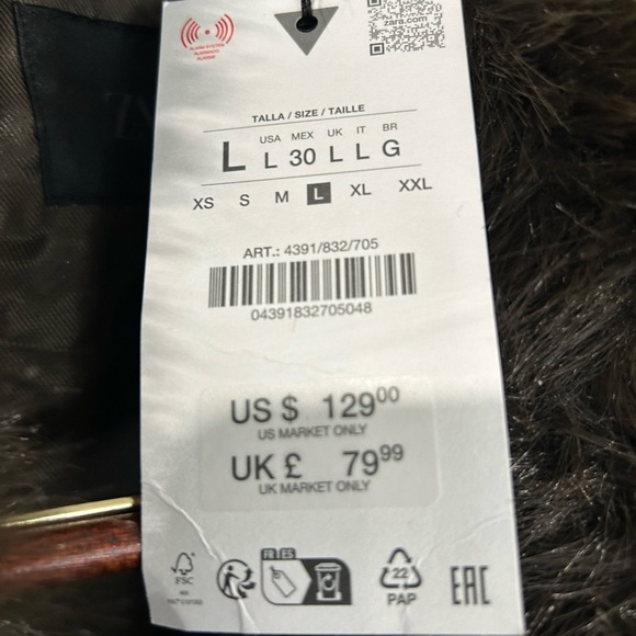 Zara Black Teddy Jacket. Brown lovely, cuddly, teddy jacket. - Picture 4 of 11